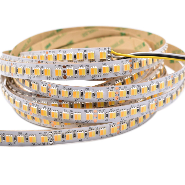 Tunable White LED Strip Light Reel - 5050 2in1 24VDC 36LEDs/ft - Color Temperature Changing LED Tape Light - 804 Lumens/ft. Tunable White LED Strip Light Reel - 5050 2in1 24VDC 36LEDs/ft - Color Temperature Changing LED Tape Light - 804 Lumens/ft.